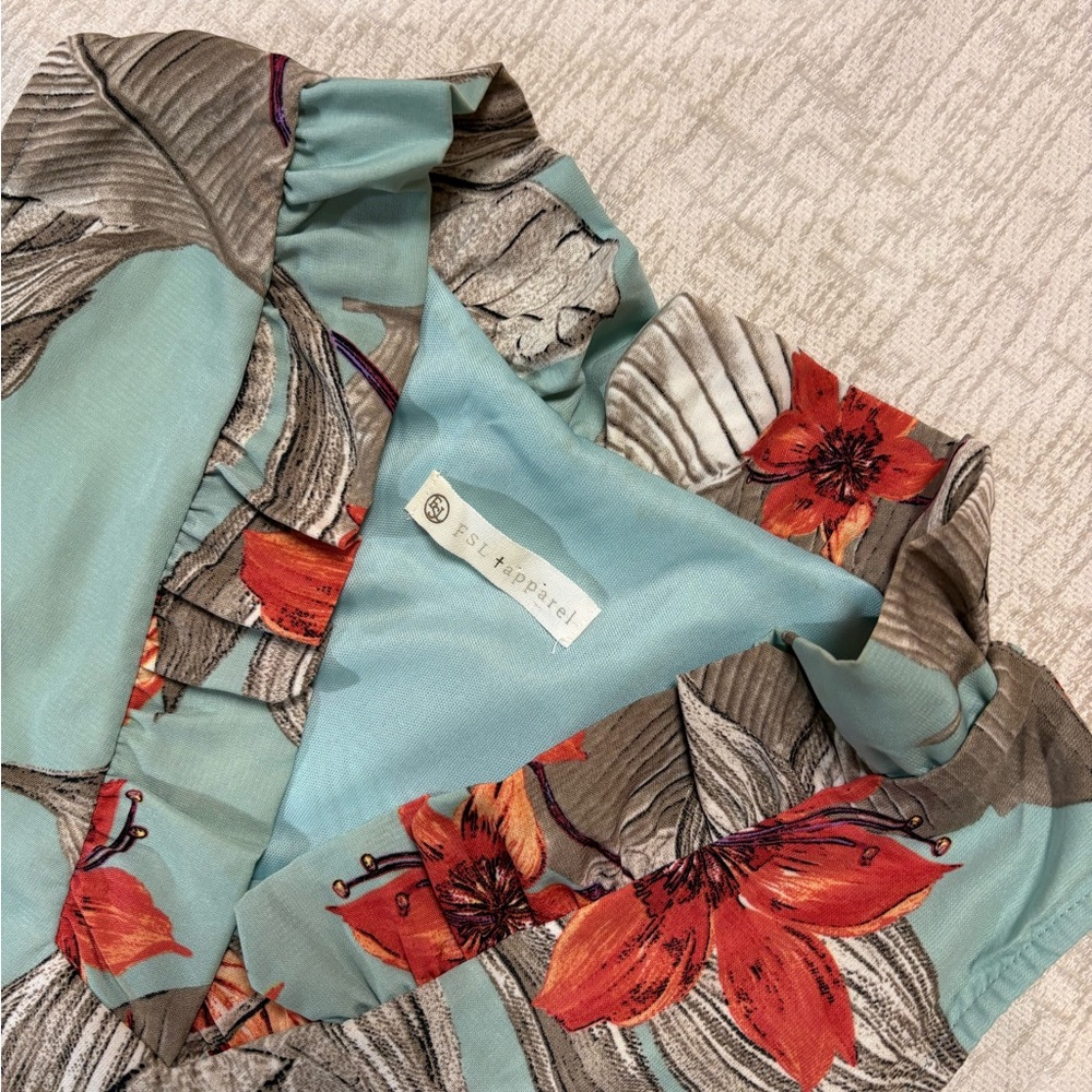FSL Apparel women’s Small Floral Dress - Blue and Red